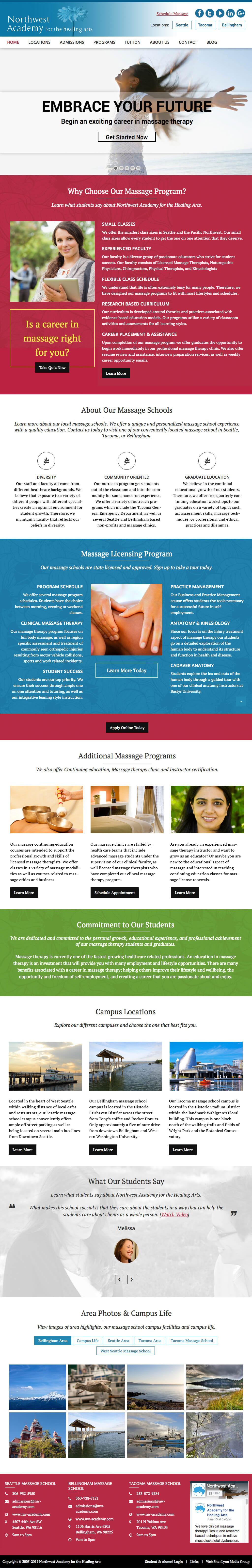 Web Design - Massage School